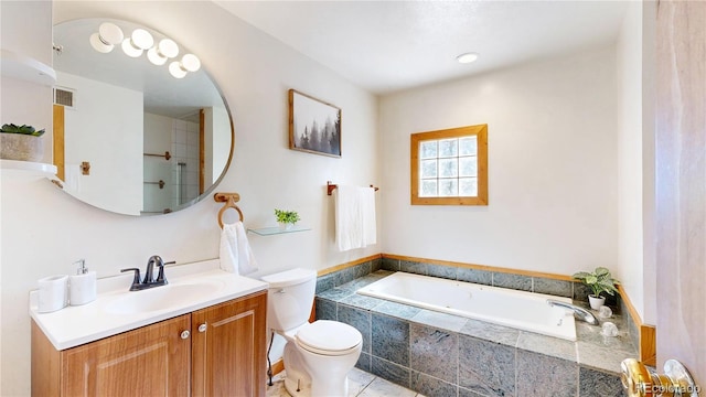60 Ball Rd, Bailey, CO 80421 - full bath with vanity, toilet, a bath, and tile patterned floors