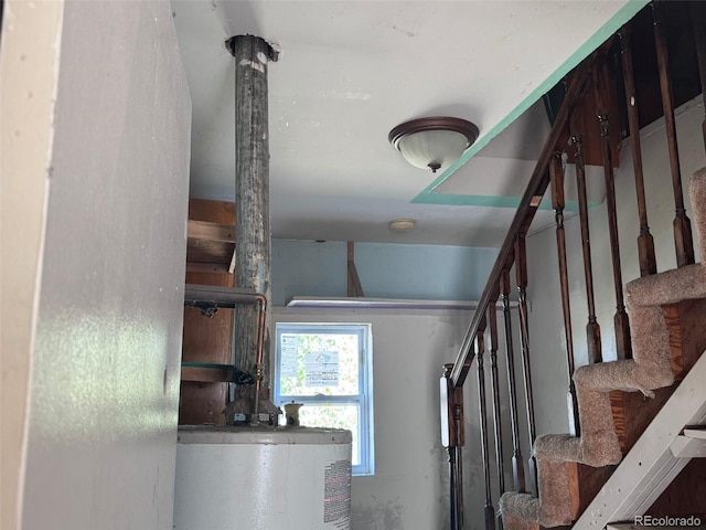stairway with water heater