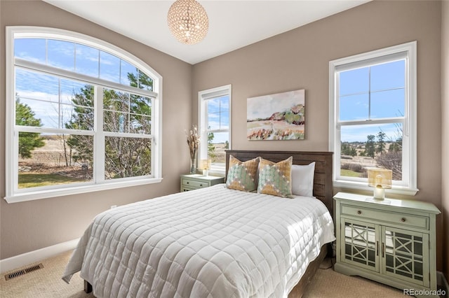 9563 Red Primrose St, Franktown, CO 80116 - bedroom featuring carpet flooring and a chandelier