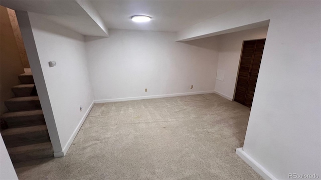 14282 E Radcliff Cir, Aurora, CO 80015 - finished below grade area featuring carpet flooring, stairs, and baseboards