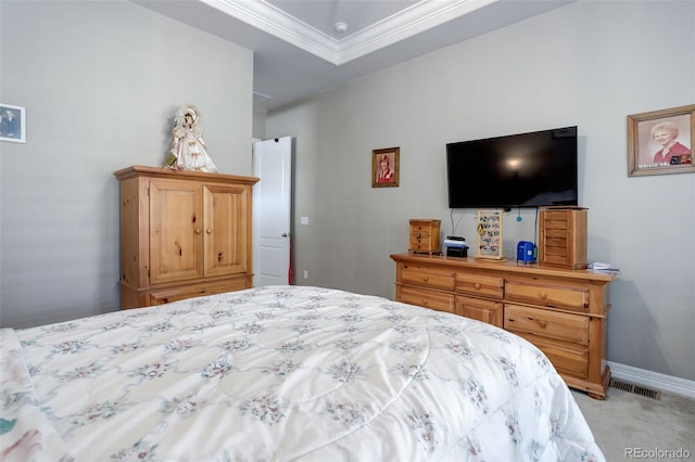 4767 S Odessa St, Centennial, CO 80015 - bedroom featuring light colored carpet and ornamental molding