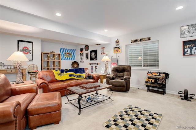 4767 S Odessa St, Centennial, CO 80015 - living area featuring carpet, recessed lighting, and baseboards
