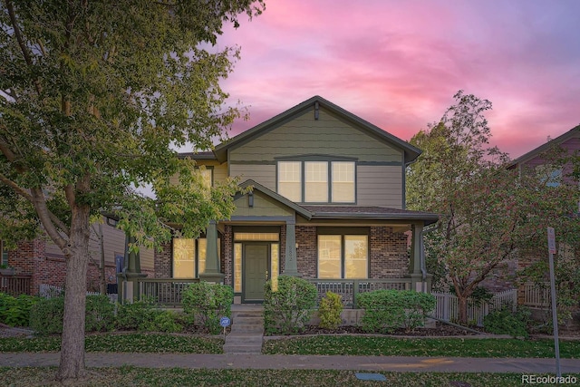 view of front of home with a porch