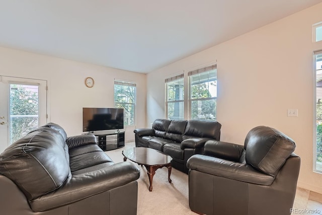 living room with plenty of natural light