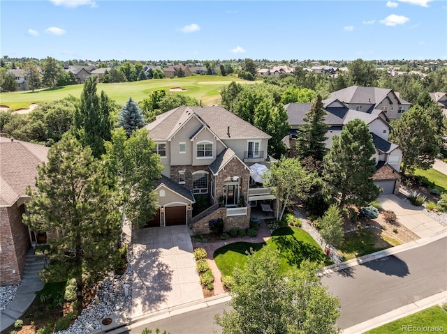 aerial view with golf course view