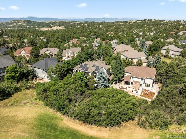 bird's eye view with a mountain view and a residential view