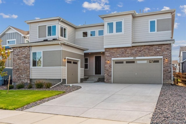 view of front of property featuring a garage