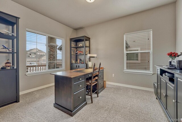 6132 Cubbage Dr, Colorado Springs, CO 80924 - office area featuring light carpet and baseboards