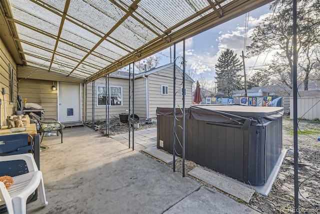 3493 S Eudora St, Denver, CO 80222 - view of patio / terrace featuring a hot tub and a pergola