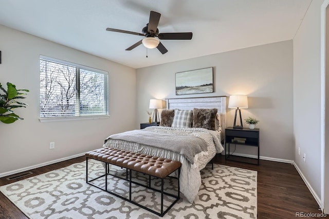 4620 E 135th Way, Thornton, CO 80241 - bedroom featuring baseboards, wood finished floors, and ceiling fan