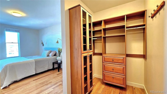 bedroom featuring light hardwood / wood-style floors