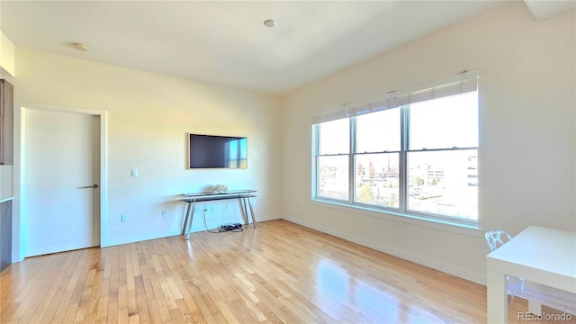 unfurnished living room featuring light hardwood / wood-style floors