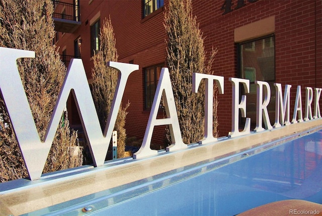 view of community sign