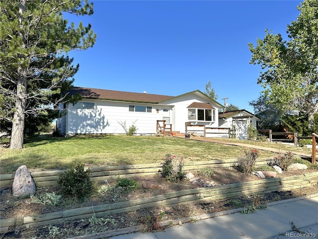 view of front of house with a front yard