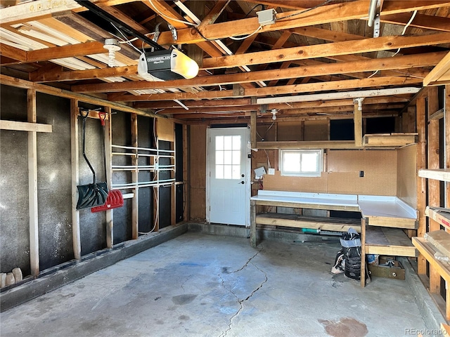 garage featuring a garage door opener