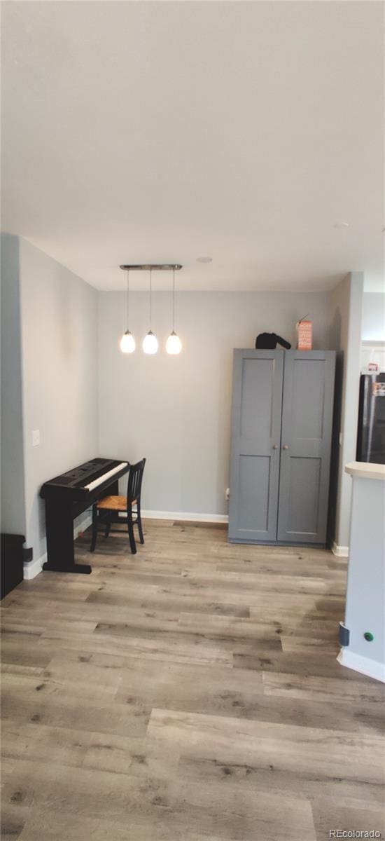 7355 S Alkire St Unit 203, Littleton, CO 80127 - dining area with light wood finished floors and baseboards