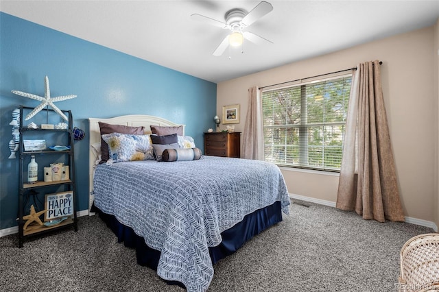 5944 S Yank Ct, Littleton, CO 80127 - bedroom with carpet, baseboards, and ceiling fan