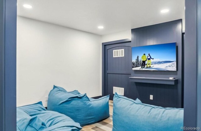 142 High Point Dr, Breckenridge, CO 80424 - cinema with wood finished floors and recessed lighting