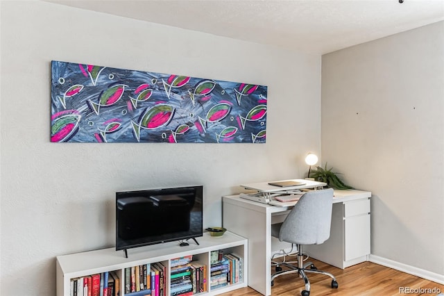 office space featuring hardwood / wood-style flooring