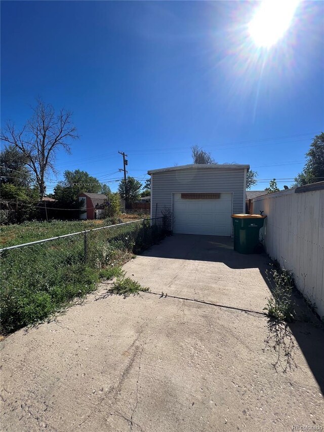 view of garage