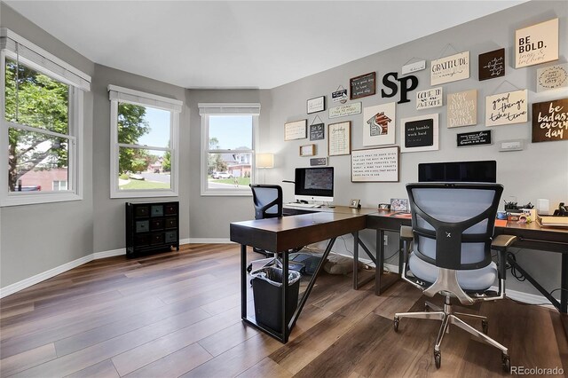 10822 Eagle Crest Ct, Parker, CO 80138 - office space with baseboards and wood finished floors