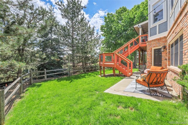 10822 Eagle Crest Ct, Parker, CO 80138 - fenced backyard with stairway and a patio