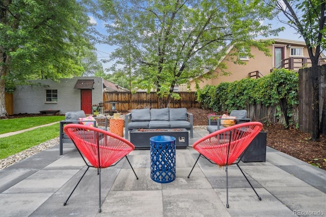 1870 S Ogden St, Denver, CO 80210 - fenced backyard featuring an outdoor hangout area and a patio area