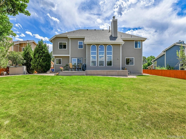 2145 Wynterbrook Dr, Highlands Ranch, CO 80126 - back of house featuring a chimney