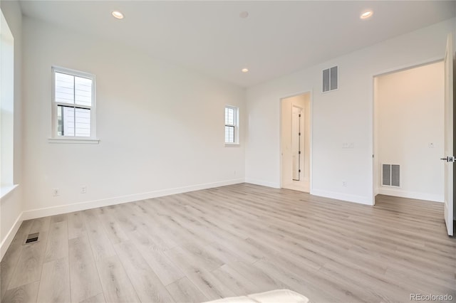 empty room featuring light hardwood / wood-style flooring