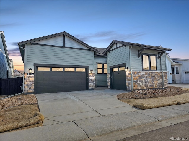 view of front of home with a garage