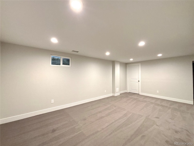 9705 W Dakota Ave, Lakewood, CO 80226 - finished basement featuring dark carpet, baseboards, and recessed lighting