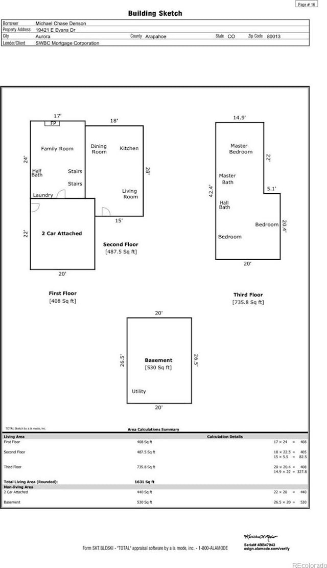 19421 E Evans Dr, Aurora, CO 80013 - home floor plan
