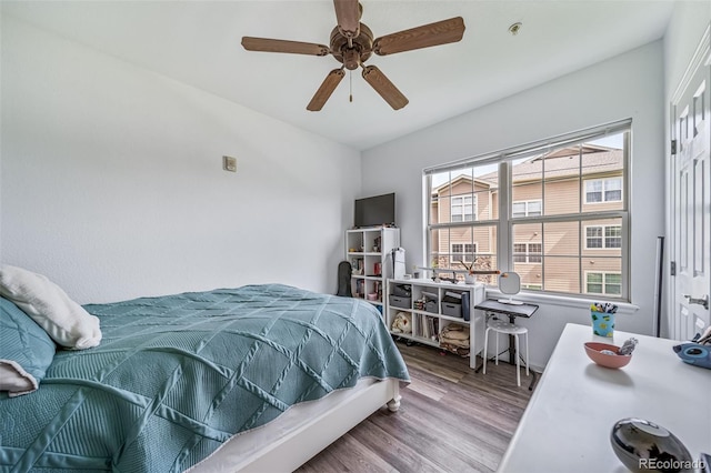 10787 Twenty Mile Rd Unit 205, Parker, CO 80134 - bedroom featuring wood finished floors and a ceiling fan