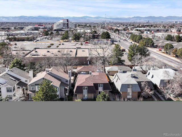 bird's eye view with a residential view and a mountain view