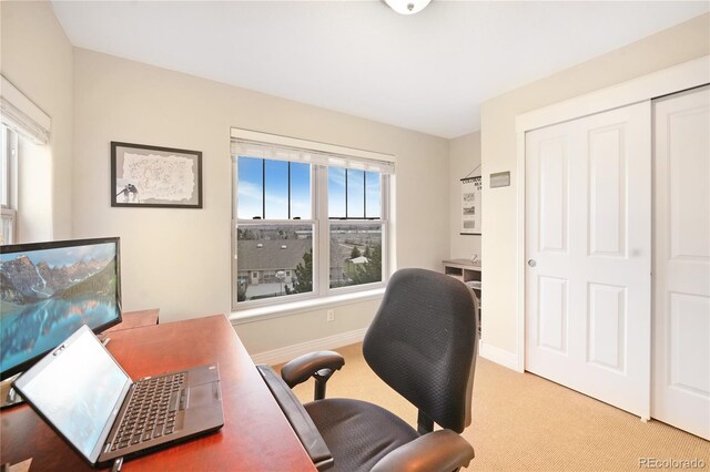 1544 Cottonwood Ave, Lafayette, CO 80026 - home office featuring light colored carpet and baseboards