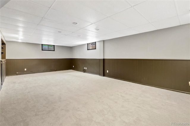 5503 W Colorado Ave, Lakewood, CO 80232 - finished below grade area featuring a wainscoted wall, carpet, and a paneled ceiling