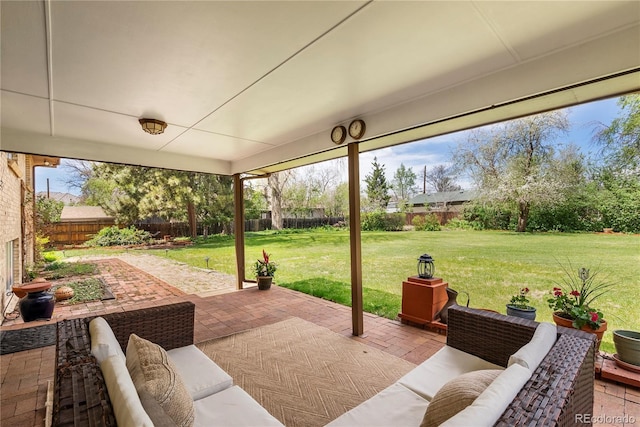 5503 W Colorado Ave, Lakewood, CO 80232 - view of patio / terrace with outdoor lounge area and a fenced backyard