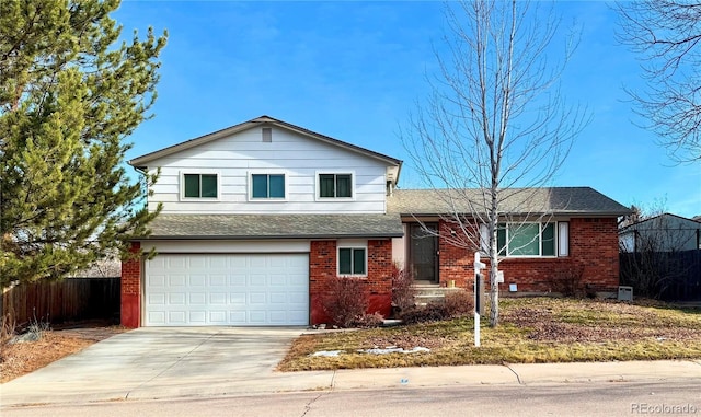 view of front of property featuring a garage