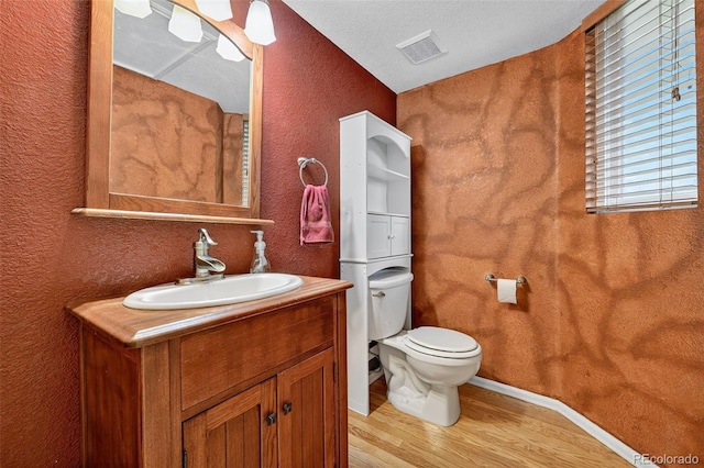 4386 W Deertrail Ct, Castle Rock, CO 80109 - bathroom featuring wood finished floors, vanity, and a textured wall