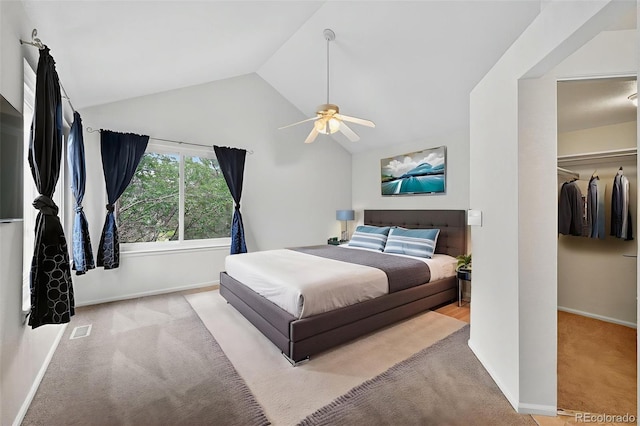 4386 W Deertrail Ct, Castle Rock, CO 80109 - carpeted bedroom with vaulted ceiling and a ceiling fan
