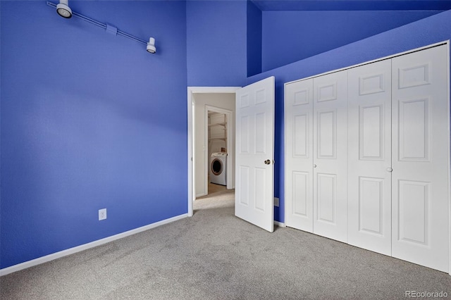 4386 W Deertrail Ct, Castle Rock, CO 80109 - unfurnished bedroom with washer / dryer, carpet, and a closet