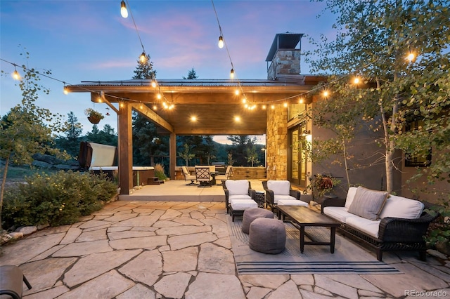 view of patio featuring outdoor lounge area