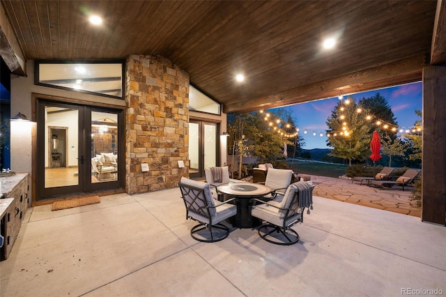 view of patio with french doors