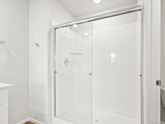 1618 Riverplace Dr Unit 2, Windsor, CO 80550 - full bath with a stall shower, vanity, and toilet