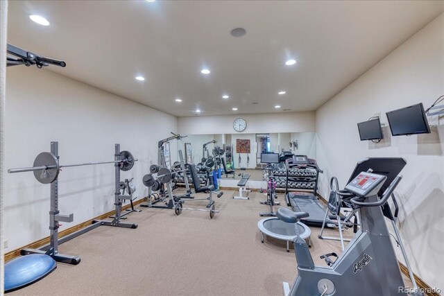 16713 W Archer Ave, Golden, CO 80401 - workout area featuring recessed lighting and baseboards