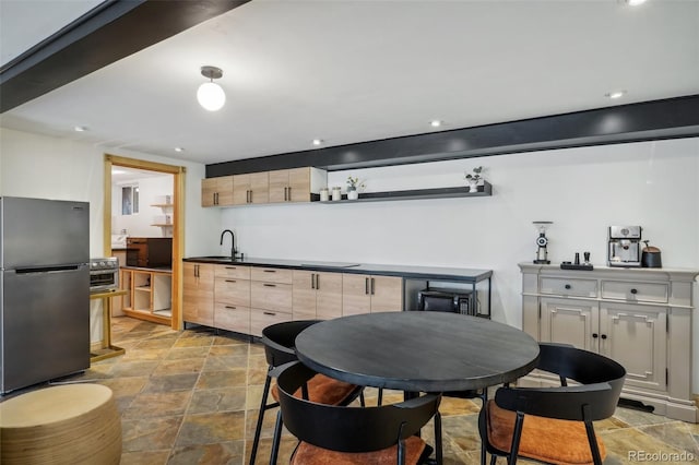 dining room with tile floors