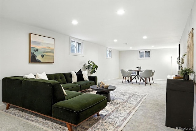 7035 S Gray Ct, Littleton, CO 80128 - living room featuring recessed lighting and light carpet