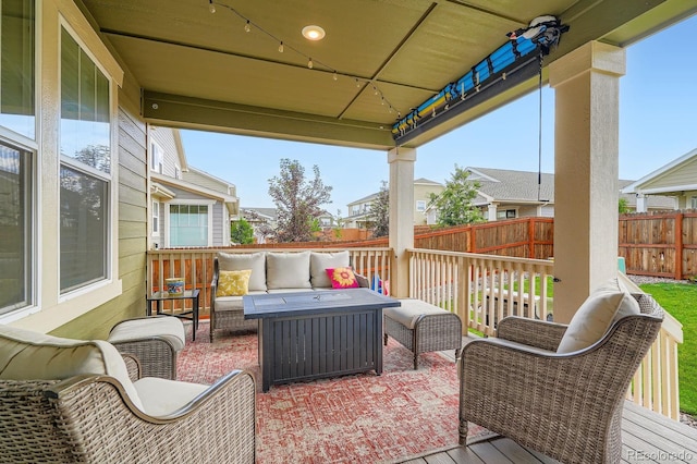 16043 Fillmore St, Thornton, CO 80602 - wooden deck featuring an outdoor living space