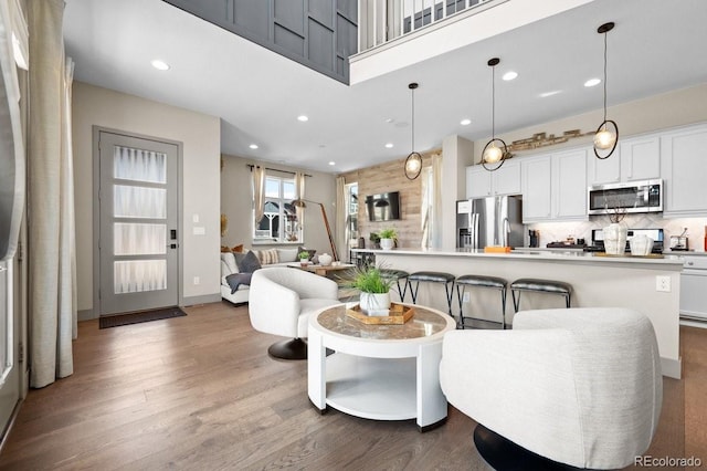 living room featuring hardwood / wood-style floors