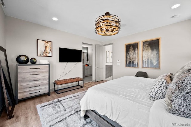 bedroom with wood-type flooring